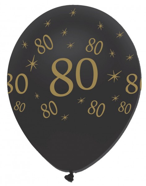 6 Magical 80th Birthday Luftballons 30cm 2
