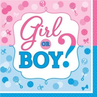 16 Gender Reveal Servietten 33cm