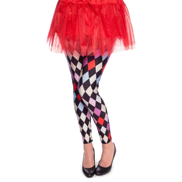 Karierte Clown Leggings Gr. 36 - 38
