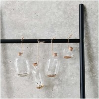 Vorschau: Herz Glasflaschen Hänger mit Glitzer 5cm