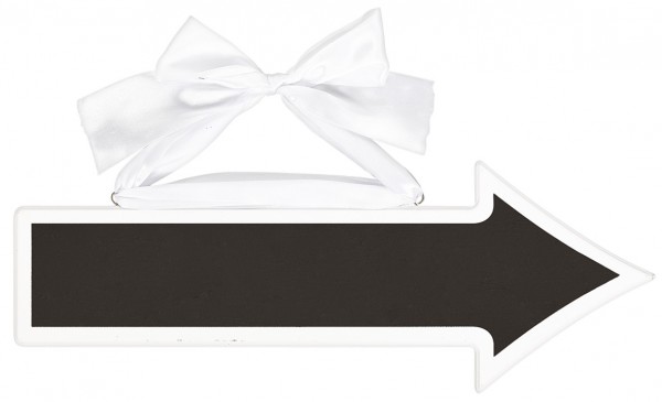 Weißes Pfeiloptik Tafelschild