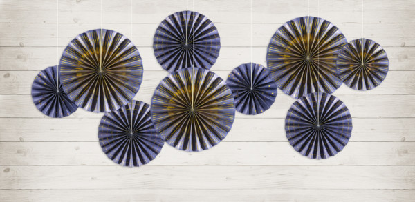 4 blaue Partynacht Papierrosetten 2