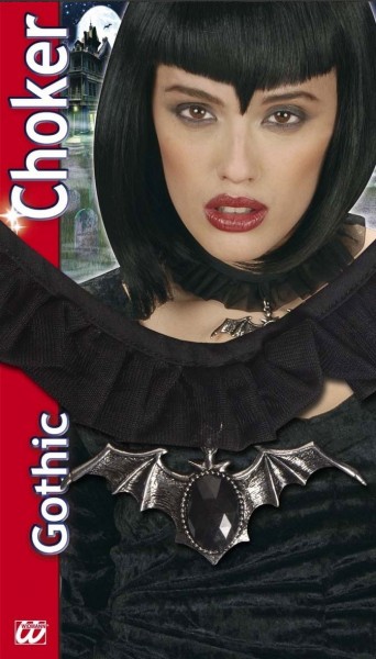 Fledermaus Halskette Choker Schwarzer Stein Gothic 3
