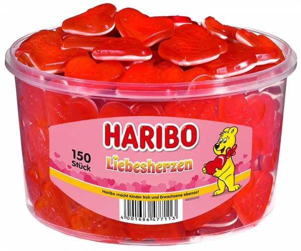 150 Rote Haribo Herzen 1200g