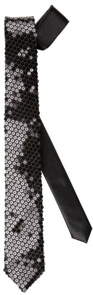 Schwarze Paillettenkrawatte