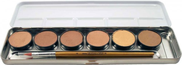 Hautfarben Schmink Palette 6 Farben