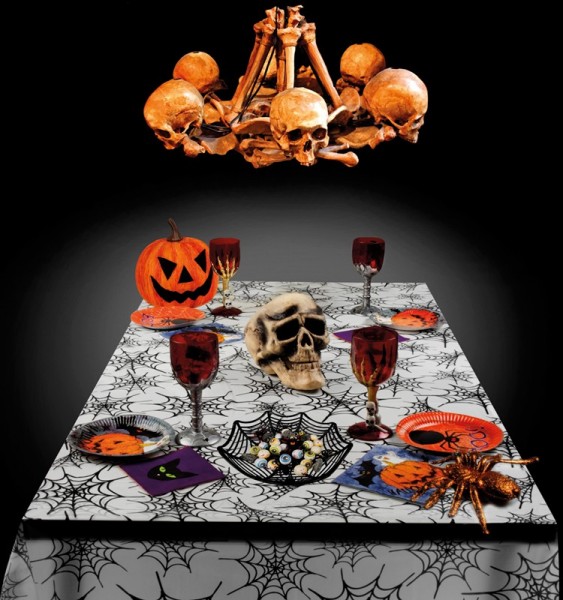 Spinnen Tischdecke Halloween Tischdeko 135x275cm 2
