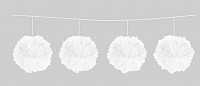 Weiße Pompon Girlande Fluffy 3m