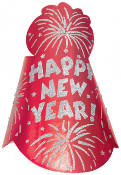 Happy New Year glitzernder Partyhut