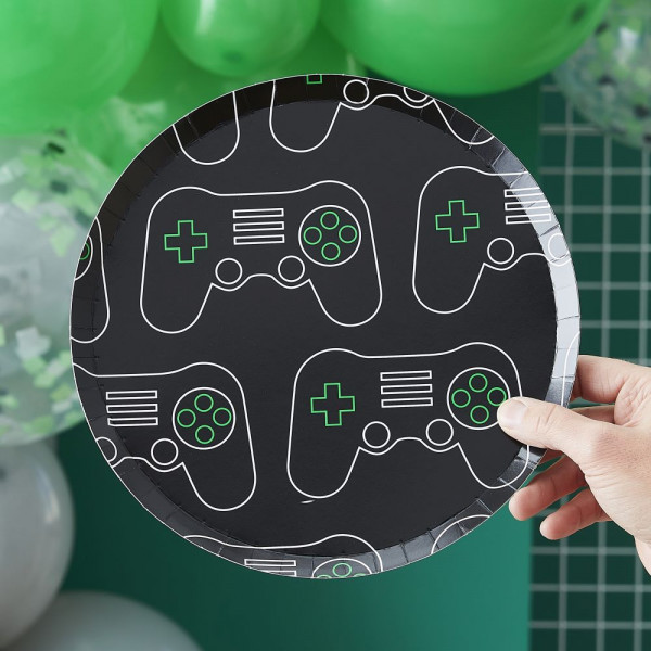 8 Gamer Eco Teller schwarz 25cm