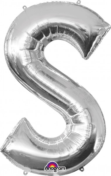 Folienballon Buchstabe S silber 88cm