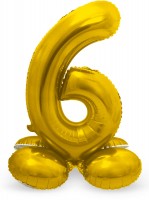Zahl 6 Ballon gold 72cm