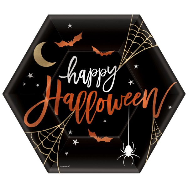 8 Halloween Pappteller Haunted Witch 23cm