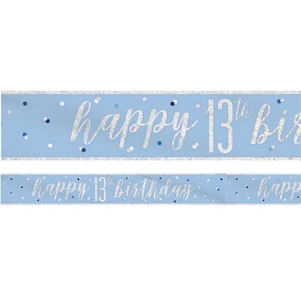 Sparkling Blue 13.Geburtstag Banner 2,75m