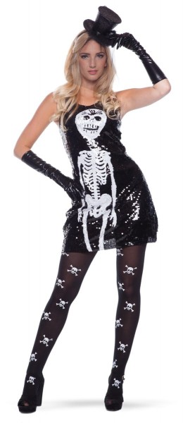 Skelett Strumpfhose Totenkopf