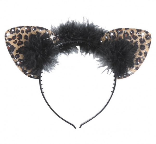 Leoro Haarreif Mit Strass Leoparden Ohren