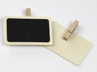 Vorschau: 2 kleine Tafeln an Holzklammer 7 x 4,6cm