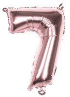 Roségoldener Zahl 7 Folienballon 36cm