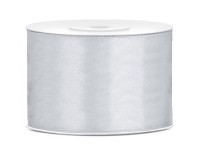 25m Satin Geschenkband silber 5cm breit