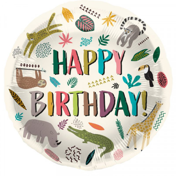 Zoo Birthdayparty Folienballon 45cm