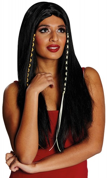 Schwarze Indianer Perücke Für Damen