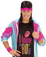Schweißbänder und Stirnband Neonpink