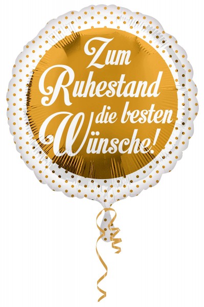 Folienballon Alles Gute zum Ruhestand weiß-gold
