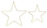2 goldene Stern Metallhänger 28cm