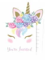 8 Princess Unicorn Einladungskarten