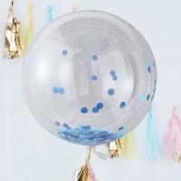3 Hooray Konfettiballons blau 91cm