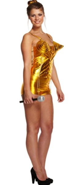 Goldenes Popstar Damenkostüm Primadonna