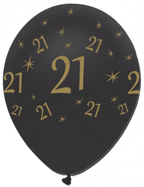 6 Magical 21st Birthday Luftballons 30cm 2