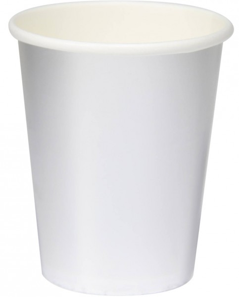 8 Silber Metallic Becher 250ml