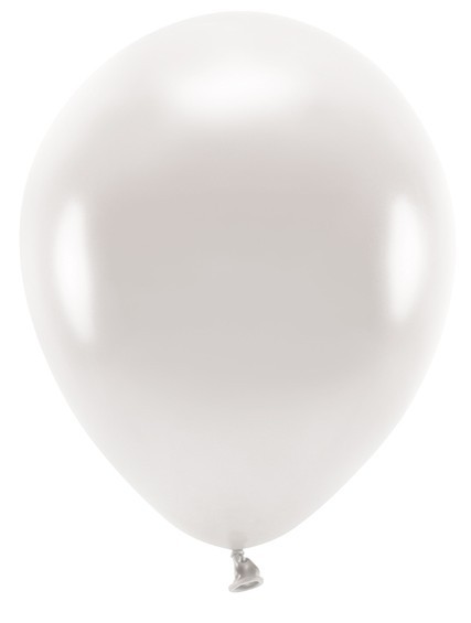 100 Eco metallic Ballons perlweiß 30cm