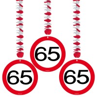 3 Verkehrsschild 65 Spiralhänger 75cm
