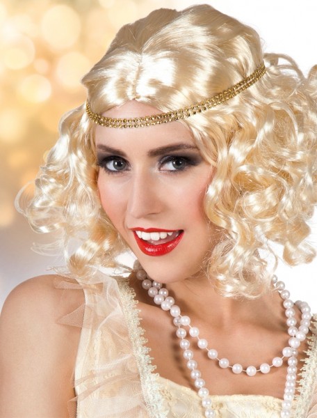 Blonde Flapper Miss Stirnband Perücke
