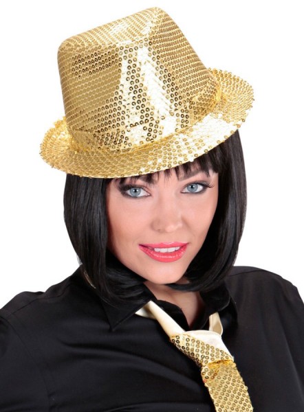 Goldener Party Pailletten Hut 3