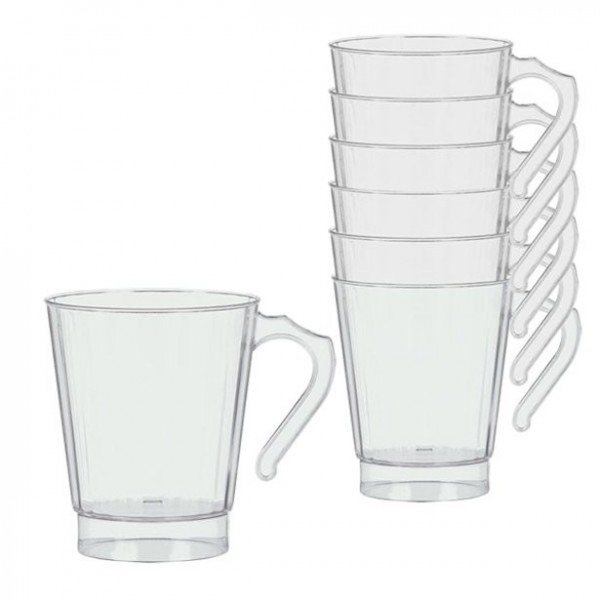 16 Kunststoff Tassen mit Henkel 227ml