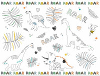 6 Little Dino Tischsets zum Ausmalen