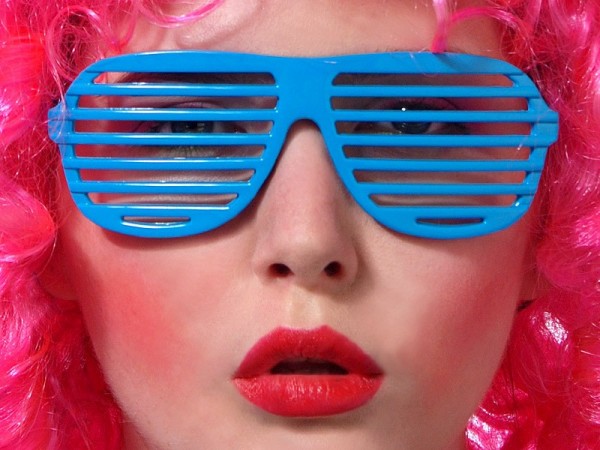 Spaßbrille Gitter Hellblau
