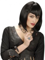Perücke Gothic Bob Schwarz