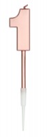 Rosy Blush Zahlenkerze 1 roségold 14cm