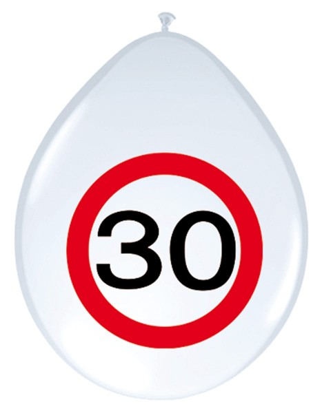 8 Verkehrsschild 30 Luftballons 30cm