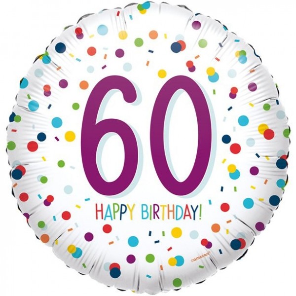 60. Geburtstag Konfetti Folienballon 46cm