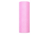 Glitzer Tüll Estelle rosa 9m x 15cm