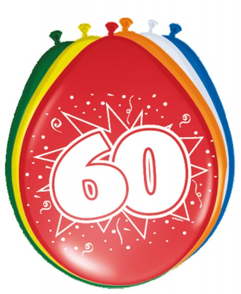 8 Ballons Geburtstagskracher Zahl 60