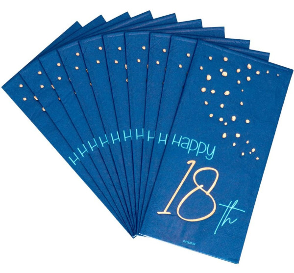 10 Elegant Blue 18th Birthday Servietten 33cm