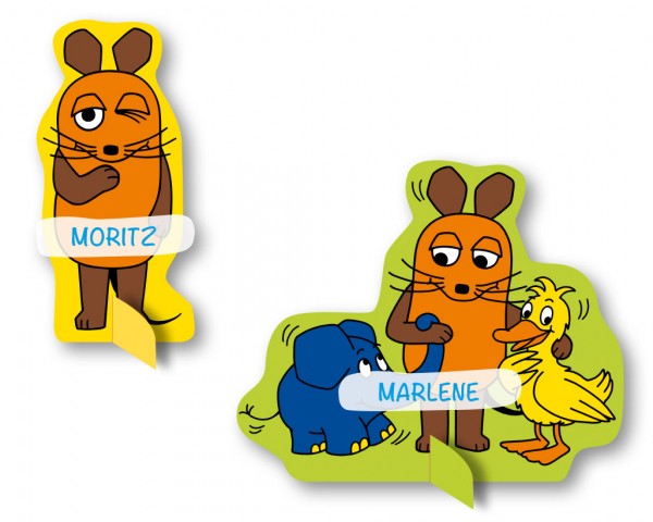 8 Sendung mit der Maus Namensschilder