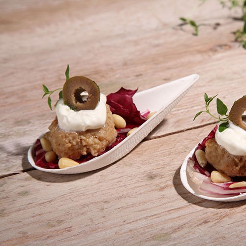 50 Zuckerrohr Fingerfood Löffel weiß