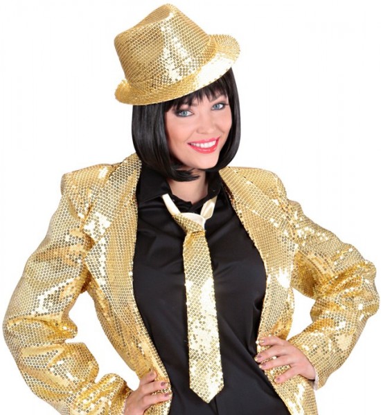 Goldener Party Pailletten Hut 2